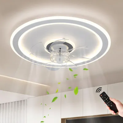 Produktbild von Deckenventilator mit Beleuchtung und Fernbedienung 54W LED Leise Deckenleuchte Ventilator Mit Dimmbar Timer Einstellbare Windgeschwindigkeit für Wohnz