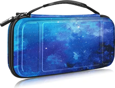 Produktbild von Fintie Tragetasche für Nintendo Switch/Switch OLED Modell - [Stoßfeste] Hartschalen Aufbewahrung mit 10 Spielkartenhaltern, Haltegurt für Nintendo Switch Konsole und Zubehör, Sternenhimmel