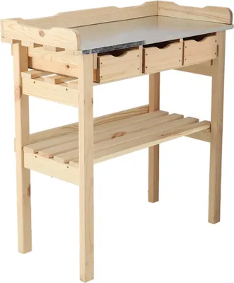 Produktbild von Esschert Design Pflanztisch mit 3 Schubläden Natur - Holz