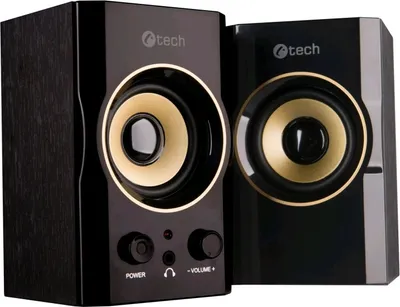 Image de C-Tech SPK-11, Haut-parleur, 2.0, bois, noir-or, USB
