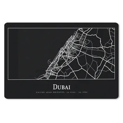 Produktbild von MuchoWow® Mauspad Mousepad Dubai Stadtplan - Karte 27x18 cm - Mousepads - Maus Mat - Pad - Mausunterlage - Büroartikel - Desk Matten