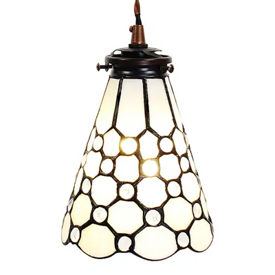 Produktbild von LumiLamp 5LL-6198 Hängelampe Tiffany Weiß-Braun 15x115 cm