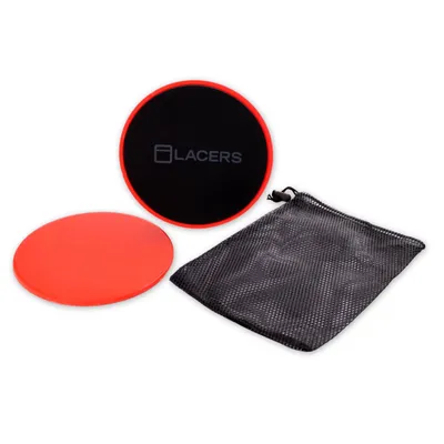 Produktbild von Lacers Petrolline Slider Disc Doppelseitig für Ganzkörpertraining, Fitness Gleitscheiben im 2er Set, für Teppich & Hartböden, Schwarz/Rot