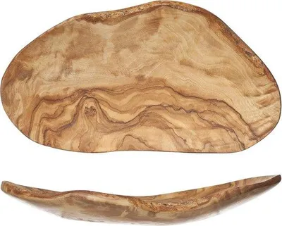 Productafbeelding van Fruitschaal van olijfhout - Organisch - 23-28 cm x 10-16 cm, bruin