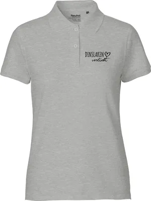 Produktbild von Huuraa Damen Polo Shirt Dinslaken verliebt XS Sport Grey Bio Baumwolle Fairtrade Poloshirt Geschenkidee