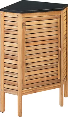 Produktbild von Dehner Outdoor-Küche Southampton Eckregal, mit Stein Arbeitsfläche, 50 x 50 x 90 cm, FSC®-es Akazienholz / Stein, braun