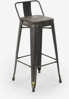 Produktbild von Barhocker aus metall holz im vintage-industrie-stil Brush Top - Wenge