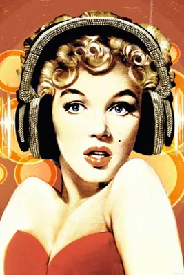 Produktbild von Marilyn Monroe - Headphones - Film Movie Kino - Poster Druck - Größe 61x91,5 cm