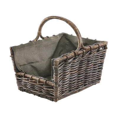 Produktbild von Kobolo Kaminholzkorb Rattan mit abnehmbaren Stoff | Holztrage Holzkorb für Kaminholz Feuerkorb Brennholzkorb Korb Aufbewahrung Wohnzimmer Ordnungskorb