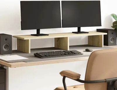 Produktbild von Möbel Monitorständer Sonoma-Eiche 100x27x15 cm Holzwerkstoff - Monitorständer 854708
