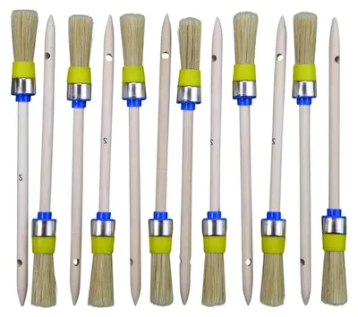 Produktbild von 12 Stück Ringpinsel Ø 20 mm Größe 2 | Rundpinsel Lackierpinsel | helle Borste
