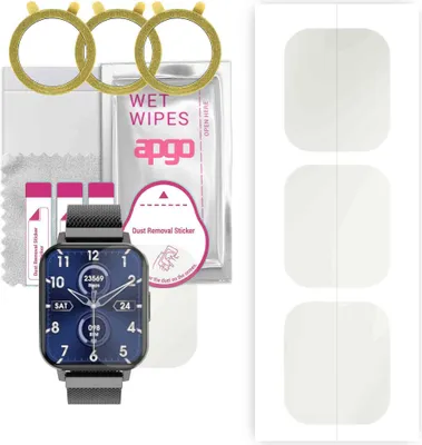Produktbild von apgo 3 Stück Schutzfolie, Matt, kompatibel mit Maxcom FW45 Aurum 2 Smartwatch, Hydrogel Displayschutzfolie mit Positionierhilfe, Displayfolie, robust und kratzfest