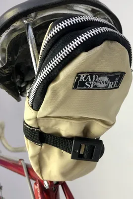 Productafbeelding van Dubbele zadeltas voor racefiets, bandentas, nylon, crème/beige