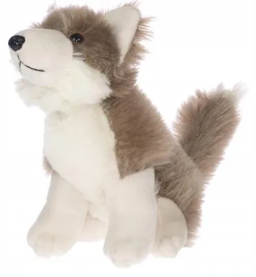 Produktbild von DEEF Kuscheltier Wolf 23 cm mit Heulgeräusch Plüschtier sitzend Stofftier Wildtier Geschenk Kinder