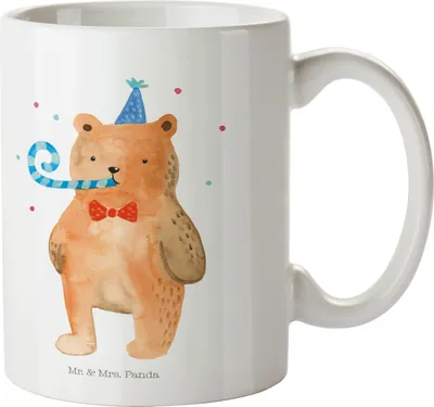 Produktbild von Mr. & Mrs. Panda Kindertasse Bär Geburtstag - Weiß - Geschenk, Plastikbecher, Campingbecher, Glückwunsch, Alles Gute, Reisebecher, Happy Birthday, Teddy, Pott, Haferl