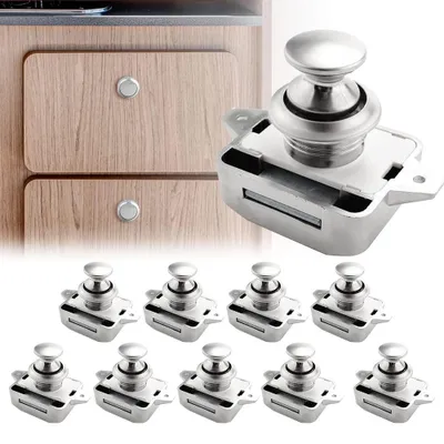 Image de 10 boutons-poussoirs de verrouillage, pêne de 15-18 mm pour serrure de porte