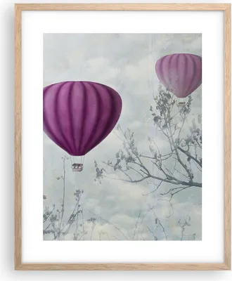 Produktbild von Gerahmtes Poster - Rahmen in heller Eiche - Ballon Baum Flug - 40x50 cm - Wand Bild - Wanddeko - Wandbilder - Kunstposter - Wandposter - Bilderrahmen - Bilder - Kunstdruck - Wandbild - P2NPA40x50-3581