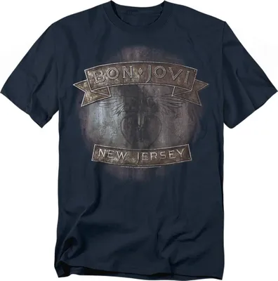 Produktbild von Bon Jovi - "New Jersey" T-Shirt für Herren/Damen Uni TV22766 (XL) (Marine)