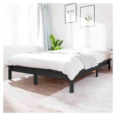 Produktbild von Bettgestell ohne Matratze Grau 200x200 cm Massivholz