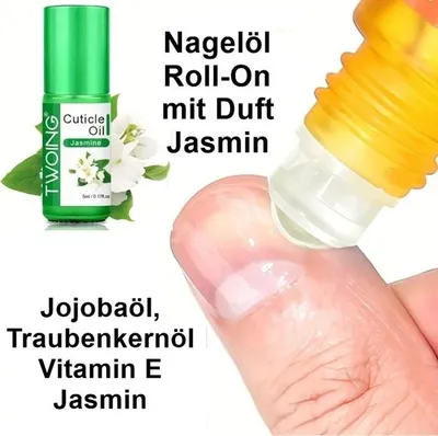 Produktbild von GKA Nagel Pflegeöl Roll-On mit Duft Jasmin Nagelöl pflegt intensiv die rissige verhärtete Nagelhaut zieht schnell ein spendet Feuchtigkeit
