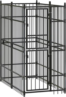 Produktbild von Hundekäfig für den Innenbereich und Hundegehege für den Außenbereich aus Stahl, 1,84 m²