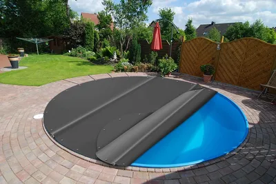 Produktbild von SafeDeluxe® Runde Poolplane Stangenabdeckung ohne Stangen (Durchmesser der Plane = 450cm, Anthrazit RAL7016) Rollabdeckung Poolabdeckung Abdeckung aus LKW Plane