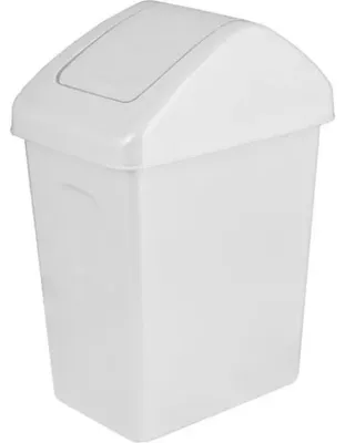 Imagen del producto de Cubo de basura con tapa abatible de 25 litros - blanco