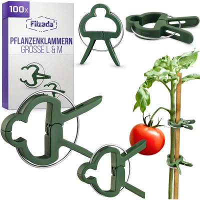 Zdjęcie produktu dla Klipsy do roślin - Klipsy do pomidorów - L i M - Zielone - 100 szt. - Do roślin pnących