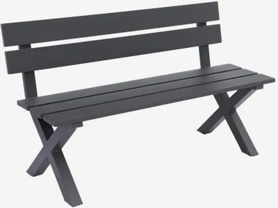 Produktbild von sweeek - Gartenbank aus Aluminium 2-Sitzer - Anthrazit
