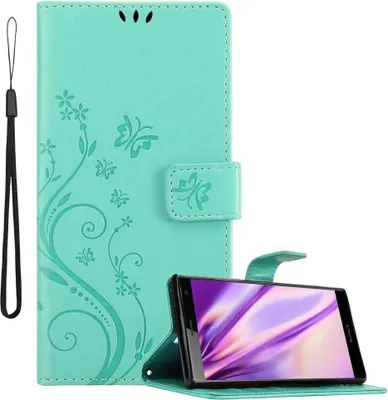 Obrázek produktu pro Cadorabo Pouzdro pro Sony Xperia XZ2 Ochranný kryt v tyrkysové barvě Ochranný kryt Pouzdro na mobilní telefon Květiny Flower