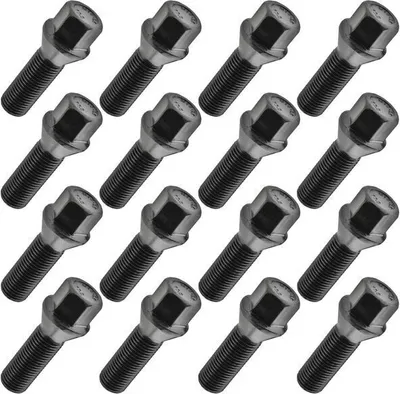 Zdjęcie produktu dla 16x śruba koła M14x1.5, długość gwintu: 35 mm, kołnierz stożkowy, SW17, czarna