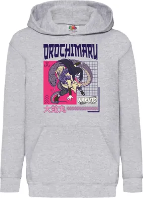 Produktbild von Kinder Kapuzenpullover Naruto Orochimaru 04, 12-13 Jahr - 152 / Grau