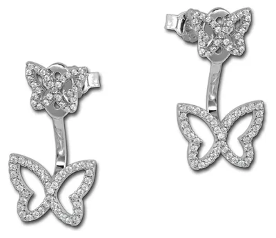 Immagine prodotto di Orecchini a clip bianchi SilberDream, forma farfalla, con zirconi, argento 925, modello D3GSO448W