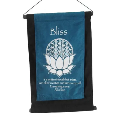 Produktbild von Wandbehang "Bliss/ BdL Lotus" Baumwolle türkis 27x40cm