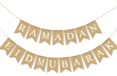 Jute Eid Mubarak Banner, 250 cm, Party-Deko, Bunting