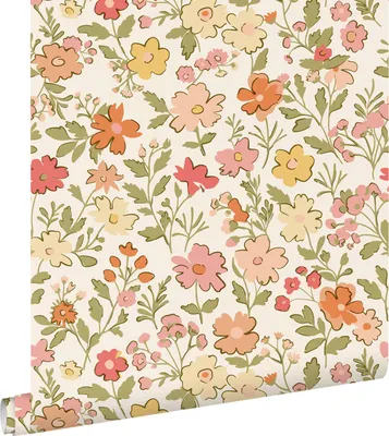 Zdjęcie produktu dla ESTAhome Tapeta kwiaty różowym,zielonym,żółtymIpomarańczowym 50 x 900 cm
