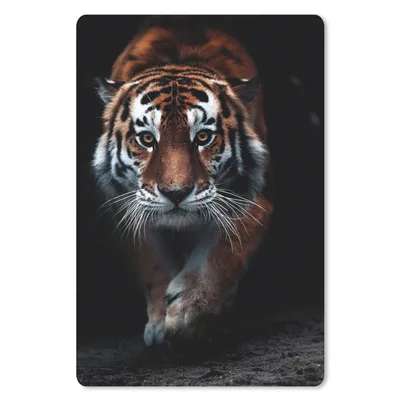 Produktbild von MuchoWow® Mauspad Mousepad Tiere - Tiger - Schwarz - Wild - Porträt 18x27 cm - Mousepads - Maus Mat - Pad - Mausunterlage