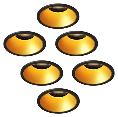 Produktbild von Ledvion 6er Set LED Einbaustrahler Rund Schwarz 4.9W RGB CCT dimmbar