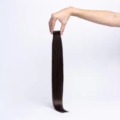 Produktbild von chaarmant Tape In Extensions Classic Echthaar 55 cm 50 g – Haarverlängerung #1B Schwarzbraun