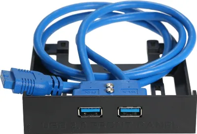 Produktbild von USB 3.0 Front Panel Hub 2 Port Erweiterung Bay 20 Pin zu USB 3.0 60cm Halterung Adapter Kabel fuer PC Desktop 2,5