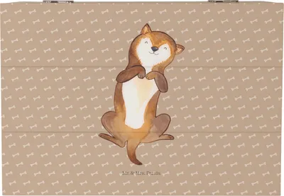 Produktbild von Mr. & Mrs. Panda Holztruhe Hund Streicheln 22 x 15 cm - Hundeglück - Geschenk, Holzbox, Schatzkiste, Bauch, fotobox, Geschenkbox, Schatulle, Hundewelpe, Kraulen, Hunde