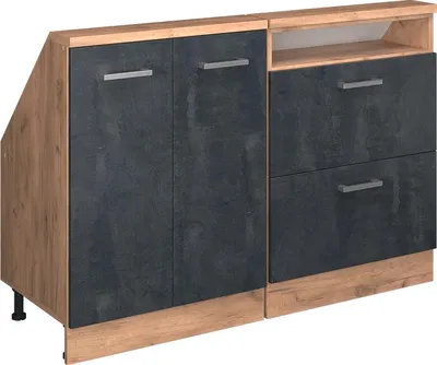 Produktbild von Dachschrägenschrank-Set Vicco Rion Schwarz Beton 2er Set, Model 55968