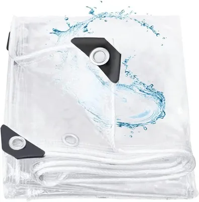 Productafbeelding van Transparant Zeil - Waterdicht PVC - Tuin Meubels Dekken - Versterkte Ogen - 24 x 3 m - Transparant