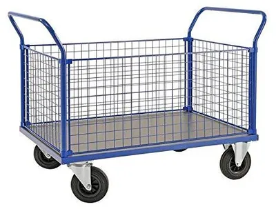 Produktbild von Vierwandwagen Gitterwagen 1.166 x 700 x 1.020 mm, Traglast: 500 kg - blau