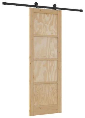 Image de vidaXL Porte coulissante Naturelle et noire 73,5 x 211 cm