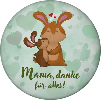 Produktbild von Mama, danke für alles Magnet rund rund mit niedlichem Hase