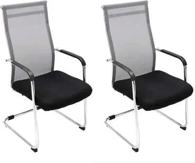 Produktbild von 2er Set Besucherstühle HLO-CP18 grau