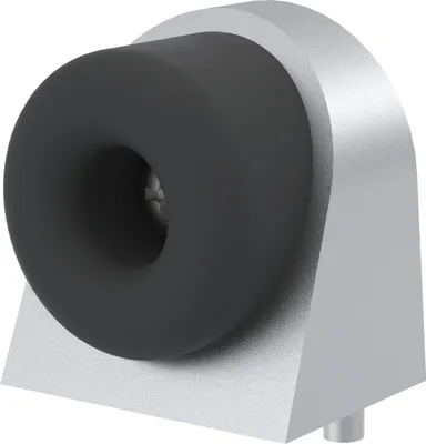 Produktbild von KWS Bodentürpuffer 2028 Aluminium silber - Türstopper mit schwarzem Gummi - Bodenmontage 37x48x50mm - für Türgewicht bis 30 kg