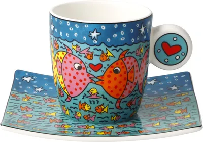 Produktbild von Goebel Espressotasse Rizzi - Family of Fish, Fine Bone China, Bunt, 100 ml, 26103661