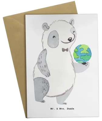 Produktbild von Mr. & Mrs. Panda babykarte Ozeanograf Herz - Weiß - Geschenk, einladungskarten, Studium, glückwunschkarten, Klappkarte, Meeresbiologe, Meeresforscher, weihnachtskarten